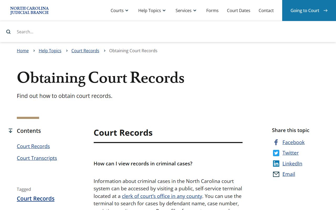 Forsyth County court records after jail arrest court record access page